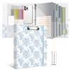 BVSSX 3 Ring Binder 1 Inch Leather Binders with Clipboards Pocket Divider