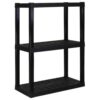 BXCHCEYG 3-Tier Heavy Duty Plastic Storage Rack, 39”H X 30”W X 14”D Freestanding Ventilated Shelf, 300 LBS Total Capacity Tool-Free Assembly Organizer For Garage Basement Home