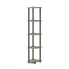BXCHCEYG 5-Tier French Oak Corner Bookcase, Freestanding Open Vertical Storage Shelving Unit, Multipurpose Display Organizer For Bedroom Living Room Home Office