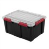 BXRFYIN 20 Gallon Large IP68 Waterproof Plastic Storage Bin Tote With Lid, Gasket Seal & Durable Latches, Black Heavy‑Duty Container For Indoor Outdoor Use
