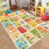 Bycmuoz Cute Animal Alphabet Area Rug Educational Carpet 5x7ft