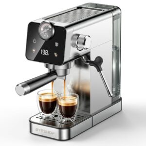 BYESHOP Espresso Machine 20 Bar, Compact Espresso Maker with Milk Frother and Touchscreen