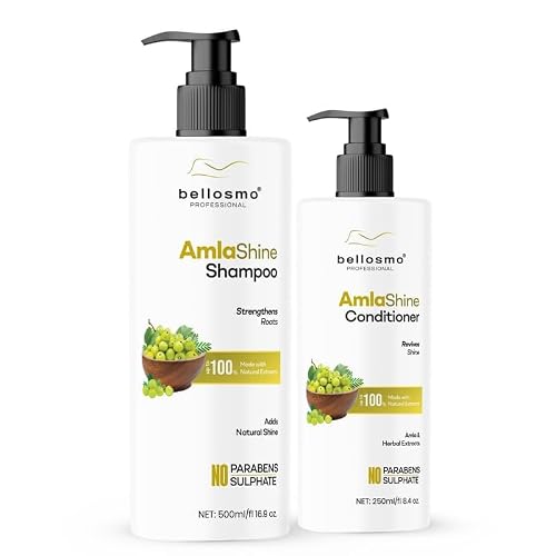 Byll'osmo Amla Shampoo and Conditioner Set with Amla Extract, Gentle Cleansing & Conditioning Hair Care, Soft Smooth & Manageable Hair, Suitable for All Hair Types, 500 ml + 250 ml
