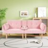 BYLUXA Foldable Double Sofa, Soft Velvet Upholstery, Comfortable Leisure 2‑Person Couch for Living Room Apartment