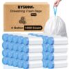 BYSNOW 4 Gallon 1000 Counts Small Drawstring Trash Bags, Clear Garbage Bags