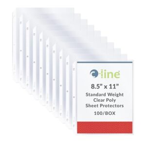 C-Line Top Loading Standard Weight Poly Sheet Protectors, Clear, 8.5 x 11 Inches, 100 per Box (62027)