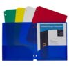 C-Line Two-Pocket Heavyweight Poly Portfolio Folder, 3-Hole Punch, 11 X 8.5, Assorted, 10/Pack