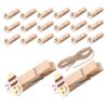 Cabilock 60pcs Wooden Cartoon Bee Photo Clips with Twine for Hanging Papers
