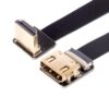 cablecc FPV Down Angled 90 Degree HDMI Male to Female FPC Flat Cable for HDTV Multicopter Aerial Photography 20CM