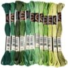 CABODYALS 105 Yards 12 Skeins Gradient 6 Strands Dark Green Variegated Embroidery Floss Thread Cross Stitch Friendship Bracelet Polyester String Threads Assorted Bulk Set for Hand Sewing Making Supply