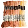 CABODYALS 105 Yards 12 Skeins Gradient 6 Strands Earth Color Friendship Bracelet Threads String Polyester Variegated Embroidery Floss Cross Stitch Thread Assorted Bulk for Hand Sewing Making Supply