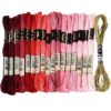 CABODYALS 18 Skeins 157.5 Yards 6 Ply Pink Red Embroidery Floss Cord Friendship Bracelet String Threads Variegated Gradient Bulk Cross Stitch Thread Yarn Set for Sewing Making Knitting Craft Supply