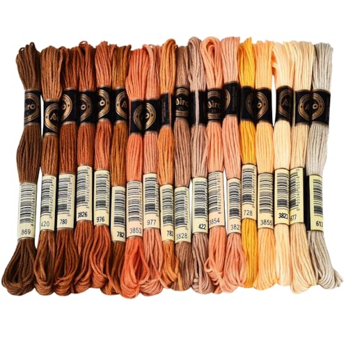 CABODYALS 18 Skeins 157.5 Yards 6 Strands Variegated Embroidery Thread Colorful Friendship Bracelets String Gradient Cord Floss Cross Stitch Bulk Yarn Set for Bracelets Hand Sewing Knitting DIY Craft