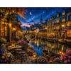 Café de Fleurs Canal Night Scene Jigsaw Puzzle 1000 Pieces