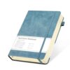 CAGIE Notebook A5 Diary Stylish Notebook 320 Pages Hardcover Classic Notebook with Pen Holder Business 100gsm Ink Resistant Paper for Adults Girls Travel Diary Work Gift with Elastic Band Blue