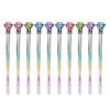 CAIFAP 10 Pcs Neons Gel Pen Big Diamonds Pen Colorful Rainbow Pen Glitters Decorative Pen Stationery Supplies for Adult