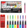 CAIFAP 16Pcs Multipurpose Highlighter Pens Fluorescent Color Markers For Students and Artists Sketching Highlighting Doodling