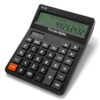 Calculators Desktop,Solar Desk Calculator with Large 2 Line Display, Basic Calculator with Big Button, 4 Function Calculator for Business, Students, Office Supplies (Black)