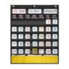 Calendar Pocket Chart with 89 Cards, Teaching Calendar, 20.07x23.62In Classroom Wall Pocket Chart for Learning Teaching Resources Monthly