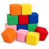 CALEPTONG 12 Pack Soft Foam Building Blocks for Toddlers – 14cm Large Colorful Cube Blocks with Washable Cover – Non-Toxic Stacking Blocks for Preschool Learning – 6 Bright Colors (2 of Each)