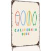 California Dude Surf Boards Coastal Travel Aluminum Metal Sign 8 x 12 Inch