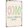 California Dude Surfboard Vintage Metal Wall Art Signs