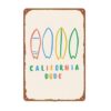 California Surfboard Dude Vintage Metal Sign Wall Decor 8x12 Inch