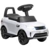 Calivox Kids Ride On Car, 2-in-1 6V Battery Powered Electric Sliding Vehicle Compatible with Land Rover, with Headlights, Music, Horn and Manual Push-Along Mode, White