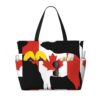 Canada Flag Moose Large Beach Tote Bag For Women With Zipper & Wet Pocket, Lightweight Foldable Gym Tote For Travel, Grocery, Swim, Sports
