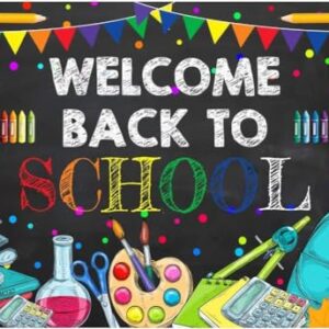 Canessioa Back to School Backdrop 10x8ft Classroom Decortaion&Photography