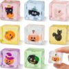 Canscci 8 Pack Halloween Cube Squishy Squeeze Toy Stress Relief Fidget Toys