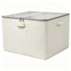 Canvas 16 Pair Closet Storage Shoe Organizer Bin with Lid