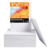 Canvas Boards, Pack of 24, 5 X 7 Inch Boards, Primed White Blank Canvas, Art Canvas for Acrylic Oil and Watercolor Paintings