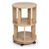 Canyon Beam 2-Tier Rotating Bookshelf, Solid Wood Corner Bookcase Natural