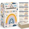 Capoda Teacher Mailbox with 50 Pcs Note Cards Boho Classroom Mail Box Encouragement Cards Rainbow Social Emotional Learning Systems School Positive Students Reward Activities Tools(Blue)