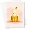CAPYTINI Cute Banana Character Blank Greeting Card Adorable Fruit Illustration Everyday Card For Friend Fun Whimsical Art