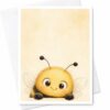 CAPYTINI Cute Bee Illustration Blank Greeting Card Adorable Animal Art Everyday Card For Kids Nature Lover Sweet Cartoon