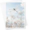 CAPYTINI Dragonfly And Wildflowers Blank Greeting Card Nature Inspired Everyday Card For Nature Lover Botanical Art Card