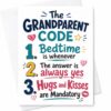 CAPYTINI The Grandparent Code Funny Greeting Card Bedtime Is Whenever Always Yes Hugs Kisses Mandatory For Grandparents