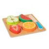 CAQYPVH Wooden Cutting Food Set with Child Pretend Culinary Set with Shape Matching Board for Preschoolers, 17 17 2 Cm, Watermelon Style