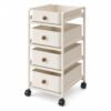 Carbon Steel Kitchen Cart, 4-Tier Rolling Cart, Minimalist Storage Cart