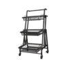 Carbon Steel Rolling Cart with Detachable Layers for Kitchen,Black