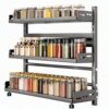 Carbon Steel Spice Rack,Gray,15.7" W X 21.6" H,Countertop/Pantry/Cupboard/Door/wall Mount