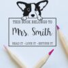 Cardigan Welsh Corgi Belongs to Teacher Stamp, Duo Hand Mount