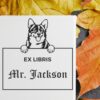 Cardigan Welsh Corgis Peeking Ex Libris Book Stamp, Duo Hand Mount