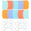 Card Rings with Colored Tabs - Set of 20, Reusable Anti-Loss Rings