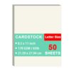 Cardstock Paper - Heavy Cream Paper, Cover Stock Paper, 65lb(180 gsm) Cover Stock Paper, 8.5" x 11", 50 Sheets, Cardstock Paper for Printer, Resume, Scrapbooks, Art, Crafts, Business Cards