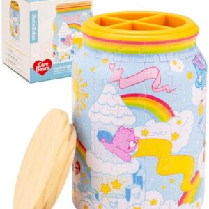 Care Bears™ by PieceRelax 3D Puzzle Jar 128 Plastic Pieces for Adults - Bearadise - Wooden Lid Container for Kitchen Dining Study Living Room No Glue Requied Large [BA1018]