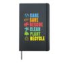Care Save Rescue Clean Plant Recycle World Hardcover Journal, Black