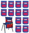 Carson Dellosa Chair Pockets for Classroom, Blue & Red, 12-Pack